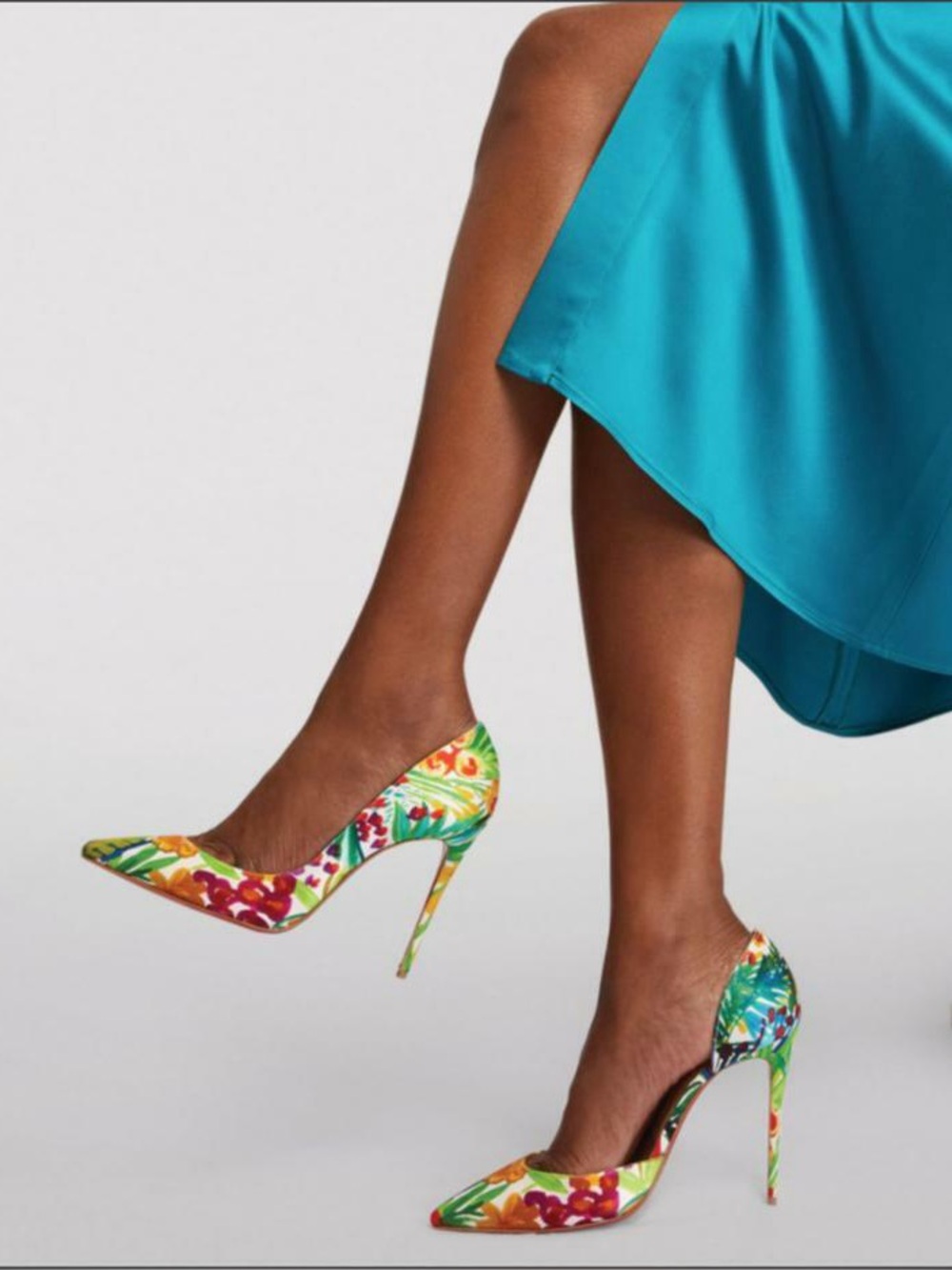 Christian Louboutin Iriza Floral Print Half d'Orsay Pump - Picture 2 of 9